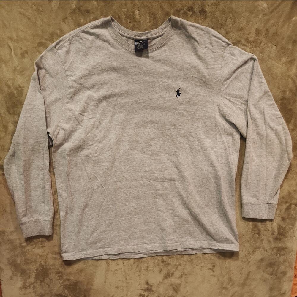 Vintage 1990s Polo Ralph Lauren XL Long Sleeve T-Shirt Grey
